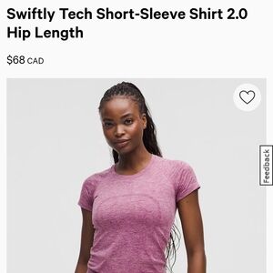 lululemon athletica Swiftly Tech Short-Sleeve Shirt in Pink
